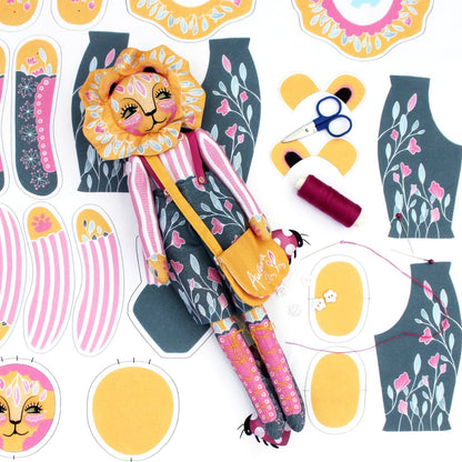 DIY Kit - Auroara the Circus Lion Doll by Miss Ella