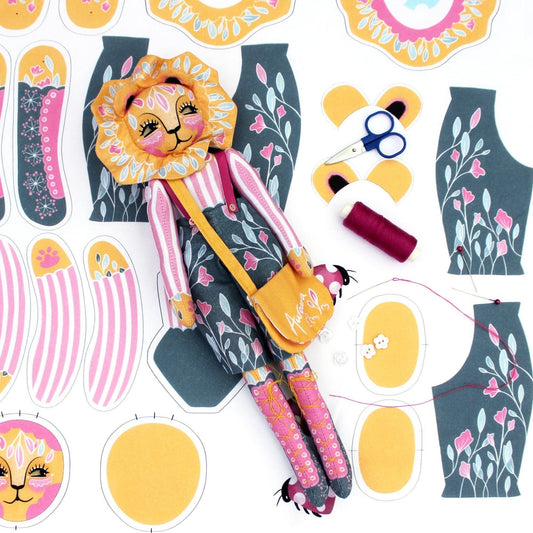 DIY Kit - Auroara the Circus Lion Doll by Miss Ella