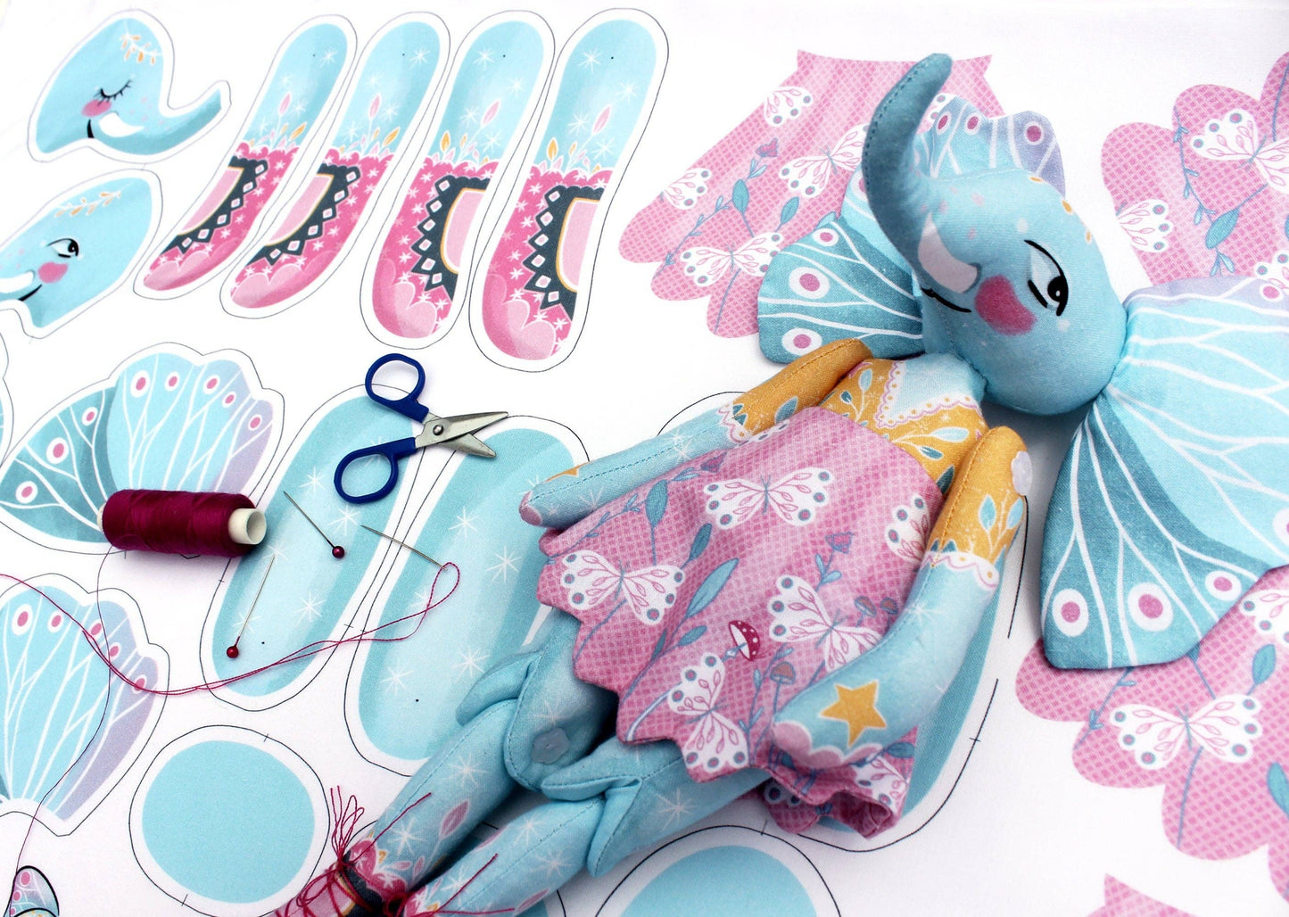 DIY Kit - Esme the Elephant Doll by Miss Ella