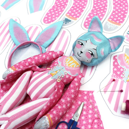 DIY Kit - Mewky the Circus Ringmaster Cat Bunny Doll by Miss Ella