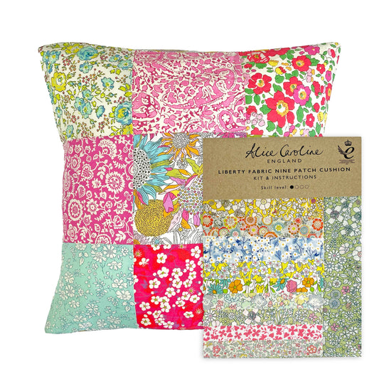 Liberty Tana Lawn Fabric Mixed Colours 9 Patch Cushion Kit