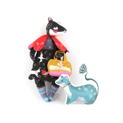 DIY Kit - Bibli the Badger Librarian and the singing Stoat by Miss Ella