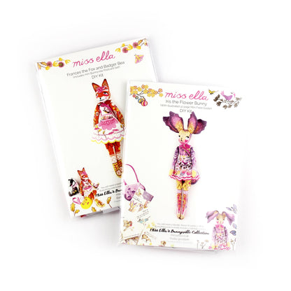 DIY Dolly Kit - Iris Flower Bunny + 12 page Handmade Book