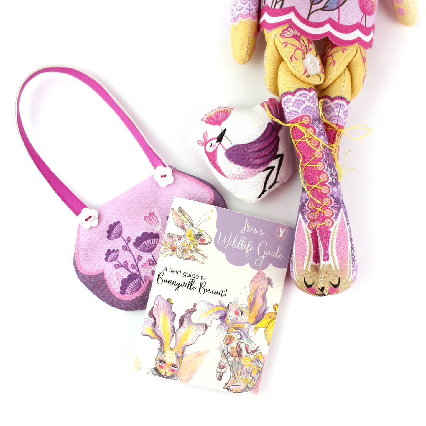 DIY Dolly Kit - Iris Flower Bunny + 12 page Handmade Book