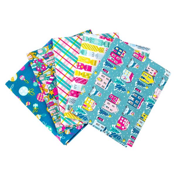Liberty Fabrics FQ Bundle - Deck the Halls Collection - 5 PC