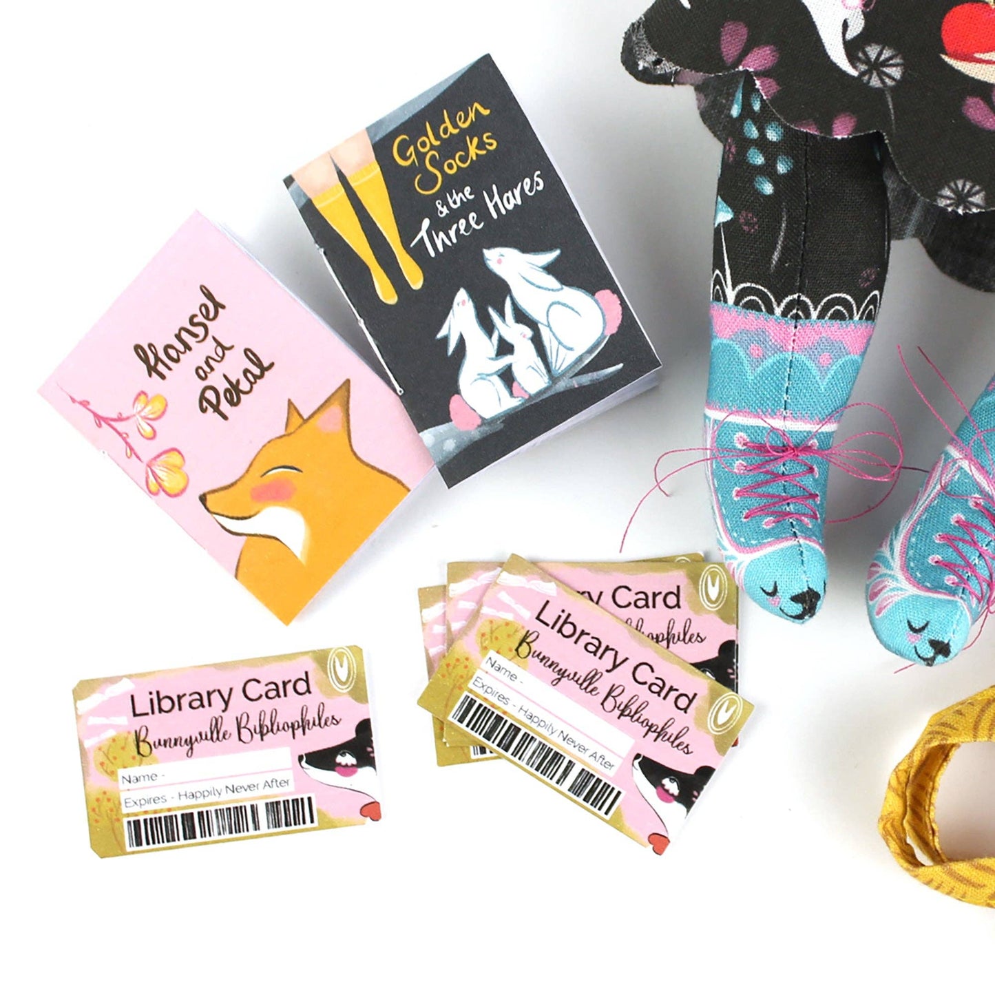 DIY Kit - Bibli the Badger Librarian and the singing Stoat by Miss Ella