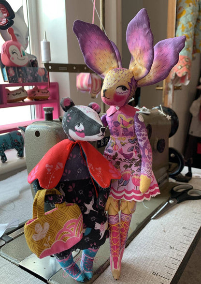 DIY Kit - Bibli the Badger Librarian and the singing Stoat by Miss Ella