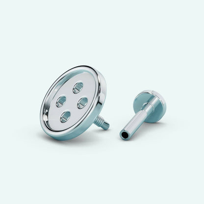 Button Flat Back Earring: Silver / Single