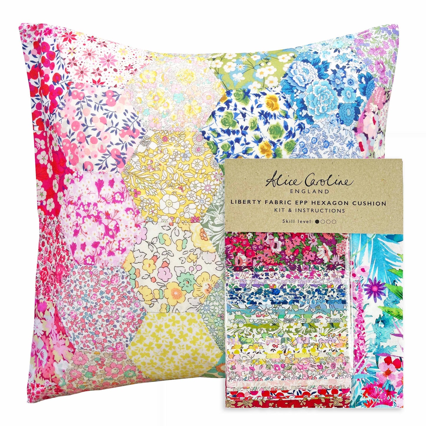 Liberty Tana Lawn® Fabric Rainbow EPP Hexagon Cushion Kit