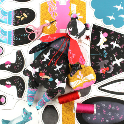 DIY Kit - Bibli the Badger Librarian and the singing Stoat by Miss Ella