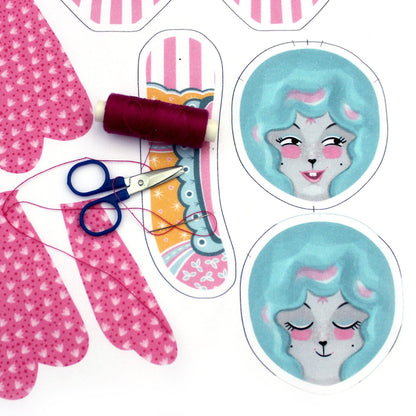 DIY Kit - Mewky the Circus Ringmaster Cat Bunny Doll by Miss Ella